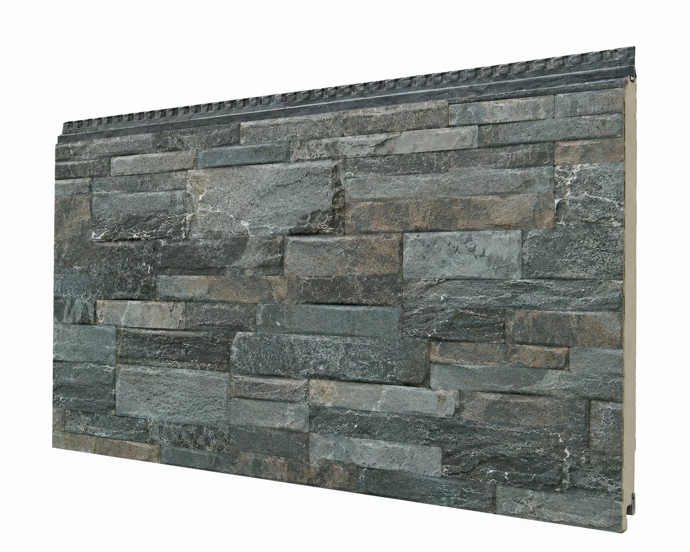 Multi-Tone Ledger Stone Metal Siding Panel